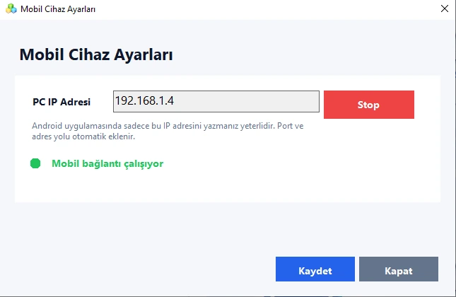 Mobil cihaz ayarları